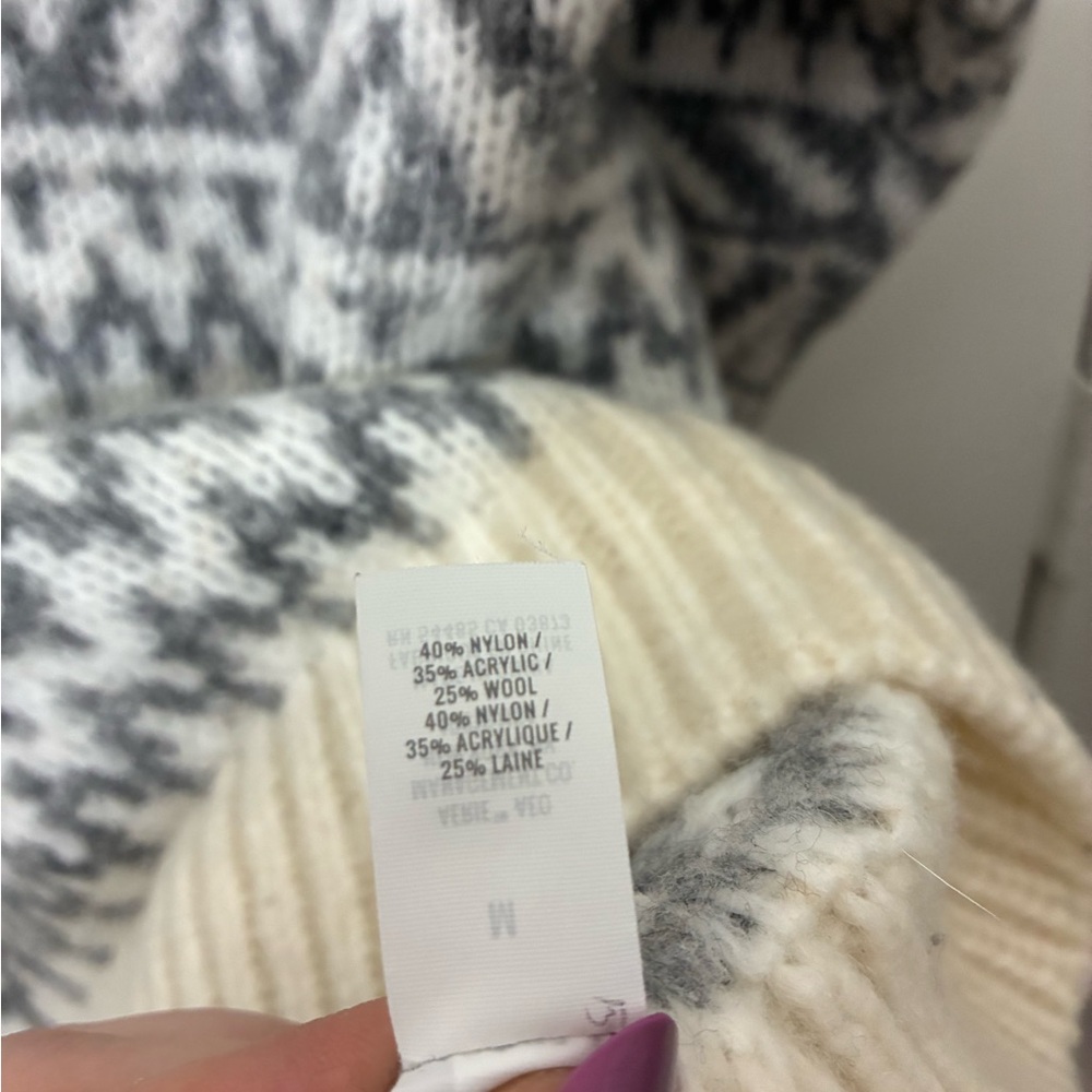 Aerie Fair Isle Oversized Chunky Knit Quarter Zip Sweater Size M - Picture 6 of 6